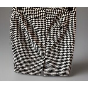 Worthington Women's Knee Length Pencil Skirt White/black Gingham Size 12